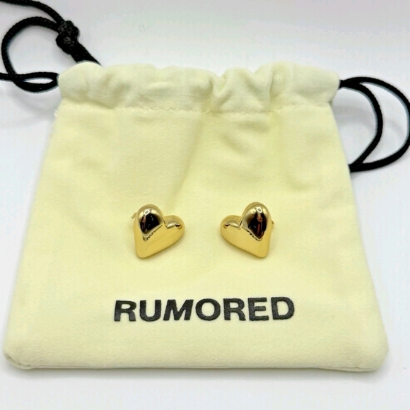 NIb $68 Rumored Piece of my Heart Studs -Gold - Picture 7 of 7